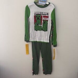 NWT Minecraft boys 2 cotton pajama set size 10